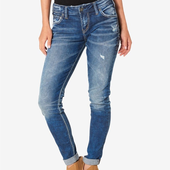 Silver Jeans Denim - Silver Jeans Co. Mid Rise Girlfriend Jeans